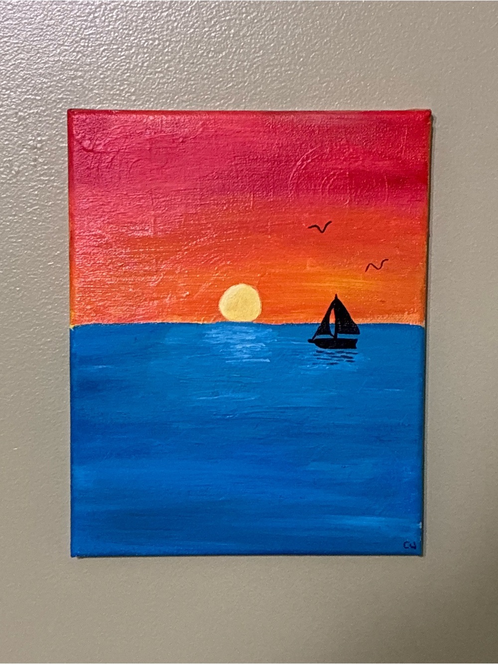 Peaceful Sunset Acrylic Painting